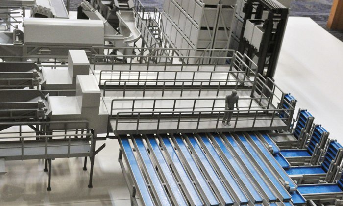 3D打印縮放等比例模型(庫)解決企業(yè)生產線復雜問題,3D打印出生產線模型展示圖